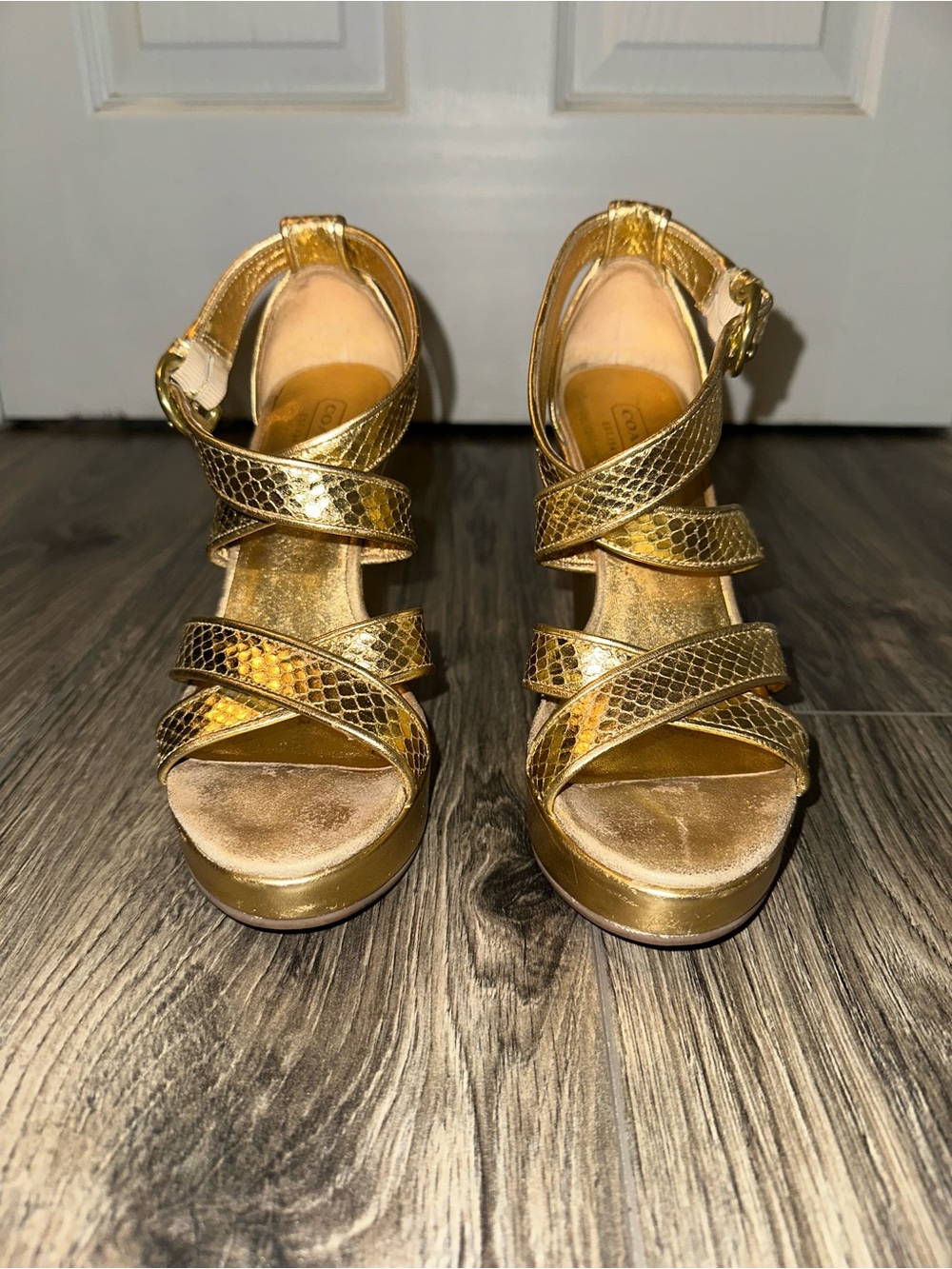 Coach Metallic Gold Wedge Sandals - Picture 6 of 6